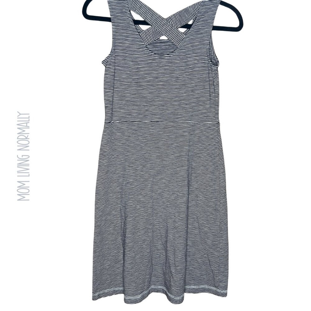 Hello Saturday! Talbots Petite Striped Navy Dress